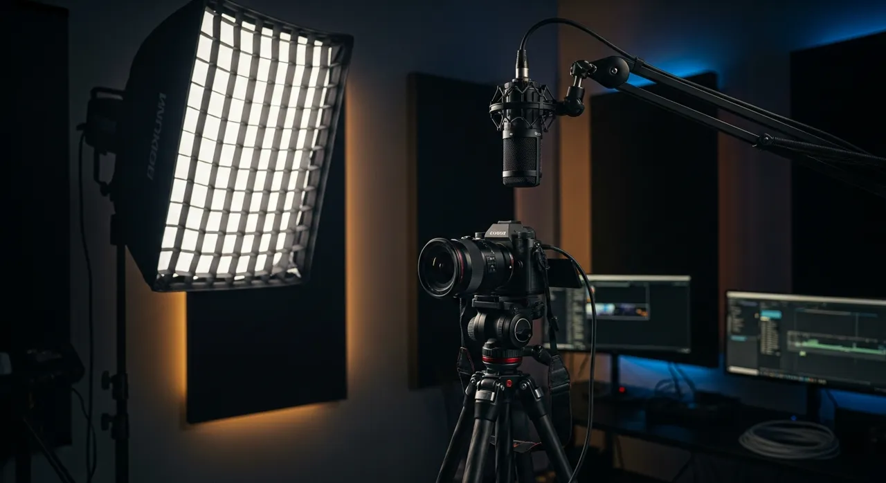 Advanced creator setup with professional gear comparison