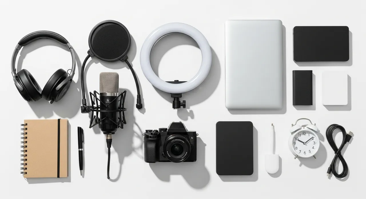 Diagram showing components of a home studio setup