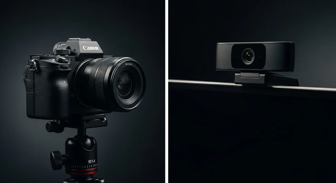 Webcam vs mirrorless camera comparison for content creators